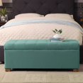 thumbnail image 2 of HomePop Grand Banc Ottoman de Rangement avec Couvercle Relevable, Sarcelle, 2 of 2