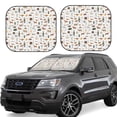 thumbnail image 6 of Kdxio Outdoor Living Print 2-Piece Sun Shade Front Windshield - Foldable Car Front Window Sunshades for Most Sedans SUV Truck, 6 of 6