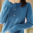 thumbnail image 5 of TARIENDY Womens Long Sleeve Cardigan Sweaters Plain Button Front Knit Cardigans Lightweight Crewneck Sweater Outerwear Blue XS, 5 of 5