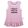 thumbnail image 1 of I Don't Nap I'm Woke Funny Dresses For Baby, Newborn Babies Skirts, Infant Princess Dress, 0-24M Kids Graphic Clothes (Pink Sleeveless Dresses, 6-12 Months), 1 of 4