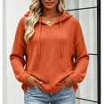 thumbnail image 5 of Perfectbot Womens Lightweight Waffle Knit Hoodie Pullover V Neck Long Sleeve Fall Casual Sweatshirt, 5 of 6