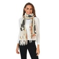 thumbnail image 2 of FORMRS Womens Scarf Winter Soft Long Big Warm Shawls Wrap Tassel Scarves, Gray Cartoon Halloween Cat, 2 of 9