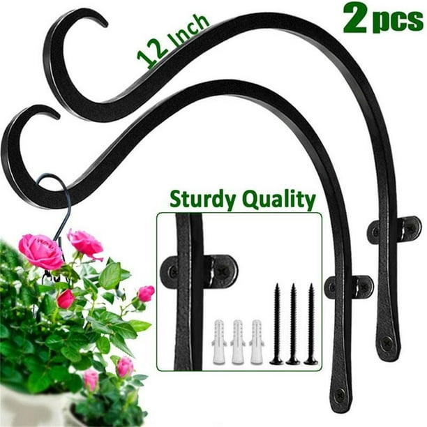 2PC 12-inch Outdoor Swivel Hanging Plant Stand Suitable For Birdhouse Plant  Hook 