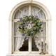 thumbnail image 5 of Corona artificial con flores artificiales para puerta, adorno decorativo rústico para regalo de primavera. Corona de orquídeas moradas, 5 of 8