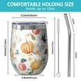 thumbnail image 5 of 12oz Stemless Wine Tumblers Fall Pumpkins Leaves Pattern Vacuum Insulated Stainless Steel Travel Tumbler Cups Mug with Lid and Straw for Champaign,Cocktail,Beer with Cleaning Brush, 5 of 5