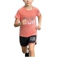 thumbnail image 2 of Spazoro Boys 2 Piece Athletic Outfit Sets, Quick-Dry Breathable Summer Short Sleeve Sports T-Shirt and Shorts Set for Kids Orange Size 1-2, 2 of 7