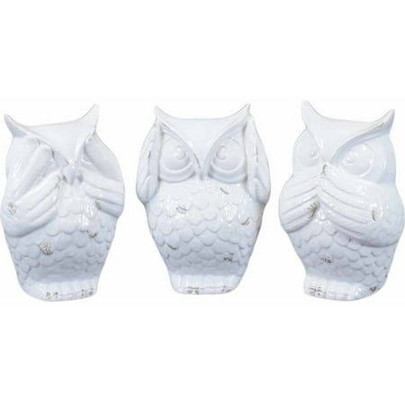 Urban Trends Collection: Ceramic Owl Figurine, Gloss Finish,