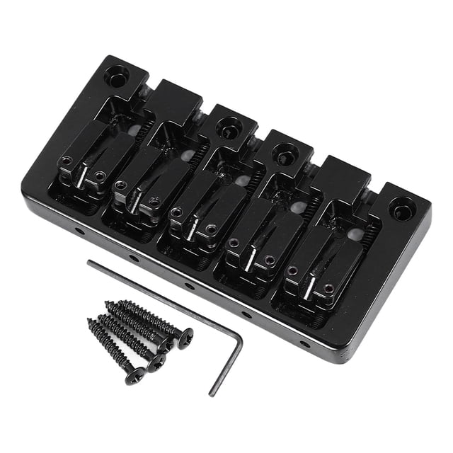 5 String Bass Bridge,Durable Bass Bridge Flip Top with Locking Screws Instrument Replacement Accessory