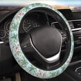 thumbnail image 5 of Fuzoiu Chinoiserie Floral Palm Tree Print Elastic Stretch Steering Wheel Cover, Universal 15 Inch Automotive Steering Wheel Cover, Anti-Slip Sweat Absorption Universal Car Accessories for Women Men, 5 of 6