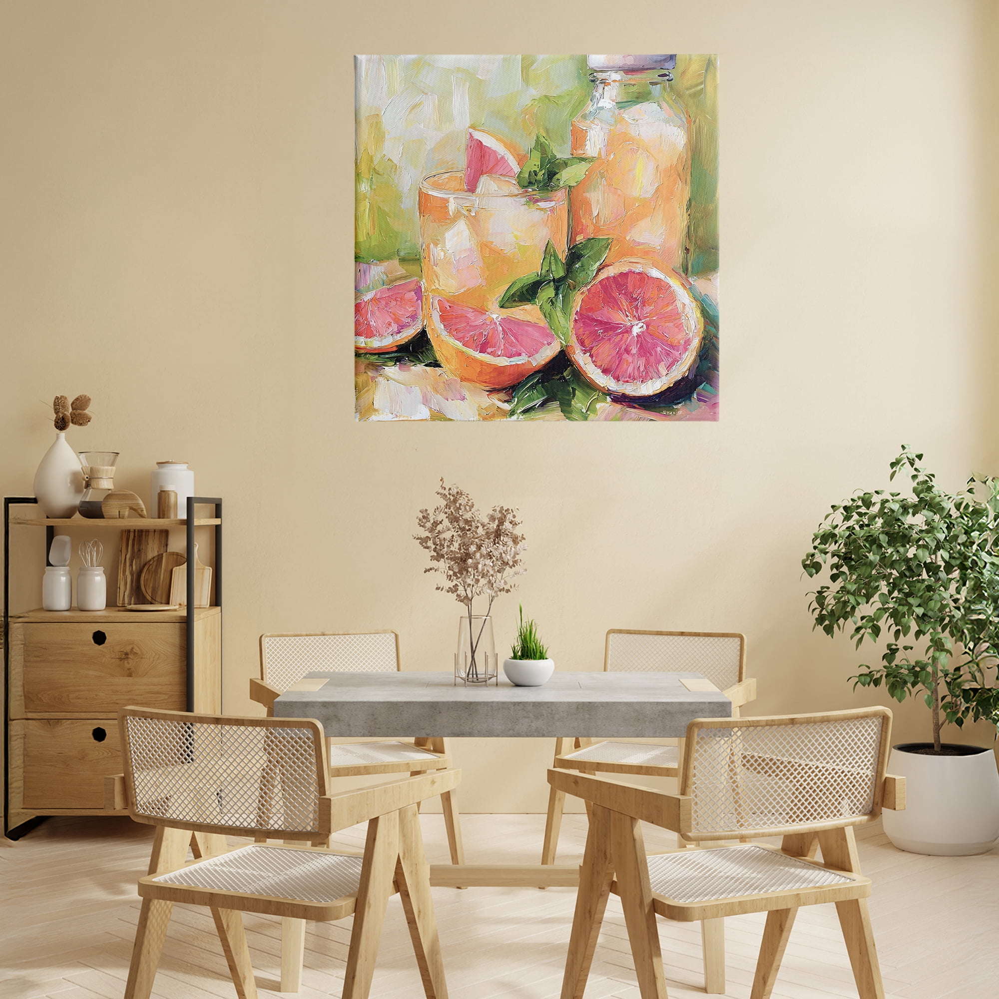 Stupell Industries Grapefruit Summer Refreshment Canvas Wall Art, design by Riley B