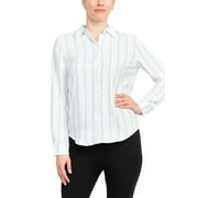 Philosophy Long Sleeve Collared Button Down Flow Striped Shirt