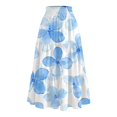 thumbnail image 4 of BDPORKAS Womens Skirts Flowy Swing Cute Flowers A-Line Casual Elastic Waist Loose Ruffle Dressy Midi Skirts, 4 of 5