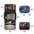 thumbnail image 2 of 3-Piece Travel Toiletry Bag Set, Hanging Wash Bag with Makeup Bag & Brush Case,Waterproof Cosmetic Organizer for Travel, Gym & Home Kintsugi Waves Of Sapphire, 2 of 10