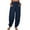 BU2, variant on Cotton Full-Length Oversized Loose Fit Cargo Pants for Women Blue Sleepwear Weekend Elastic Solid Pockets Long Waist Casual Trousers 4XL