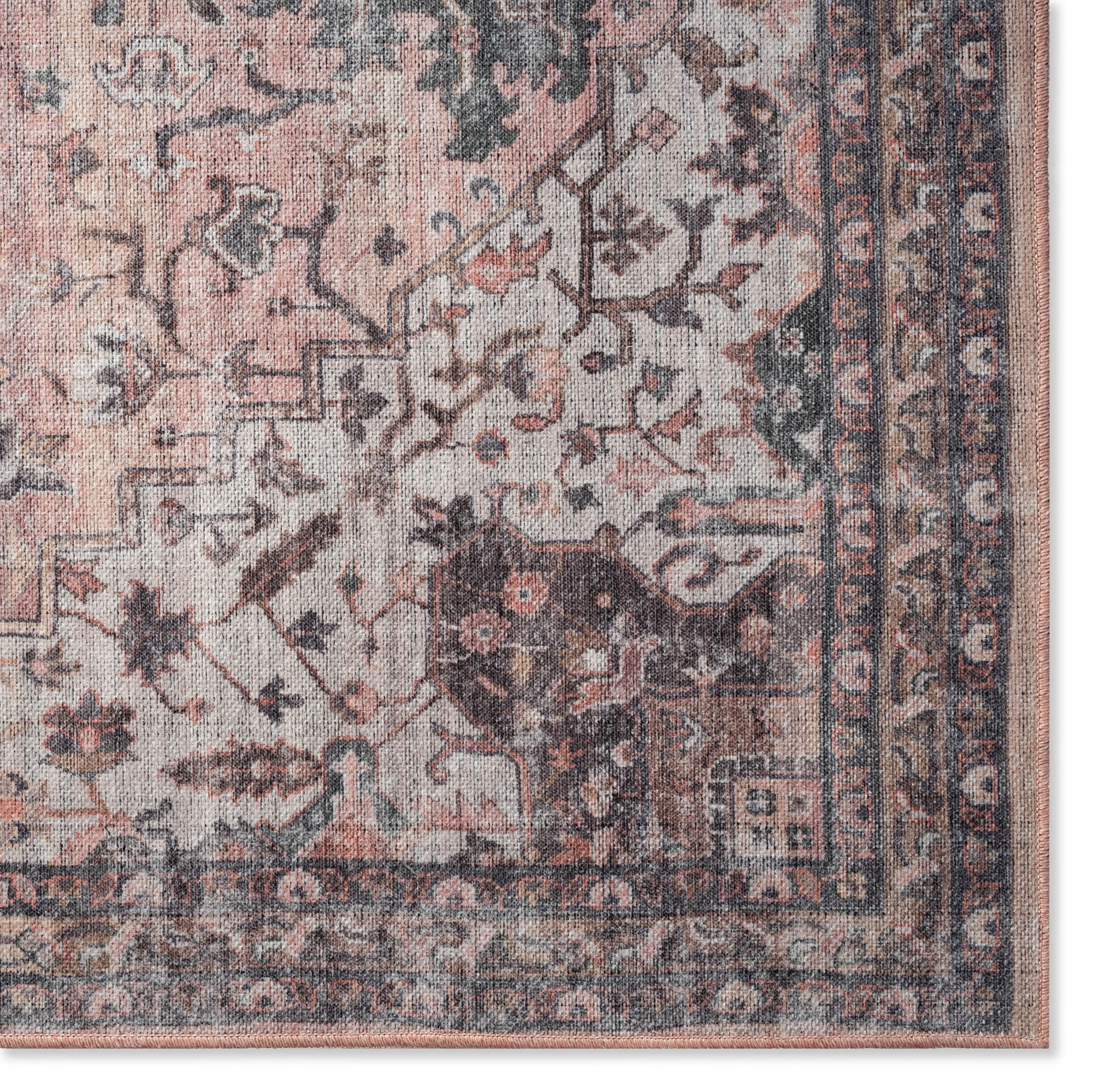 Everwash™ Callaghan Esther Bohemian Medallion Machine Washable Area Rug, Coral, 5'2"x7'2"