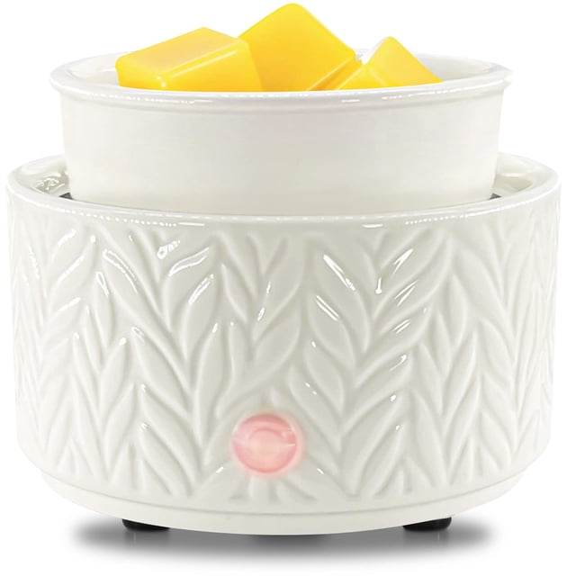 Wax Melt Warmer EQUSUPRO 3 en 1, eléctrico, diseño de hojas de cerámica