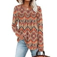 thumbnail image 4 of Ronuti Womens Plus Size Tops Fall Long Sleeve Shirts Crew Neck Casual Loose Tunic Blouses, 4 of 7