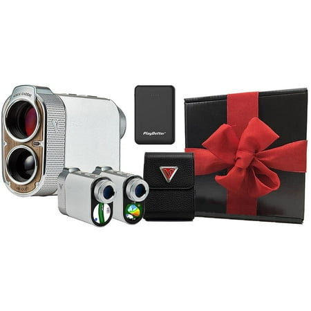Voice Caddie SL2 Active Hybrid GPS Laser Rangefinder Gift Box Bundle with PlayBetter Portable Charger (Large) & Official SL2 Laser Pouch