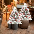 thumbnail image 2 of Shoreew 23 Inch Lighted Artificial Christmas Urn Filler Pre-lit Xmas Pine Tree with Cones Red Berries Tripod Stake And LED Light Outdoor Porch Planter Filler for Holiday Decor, 2 of 7
