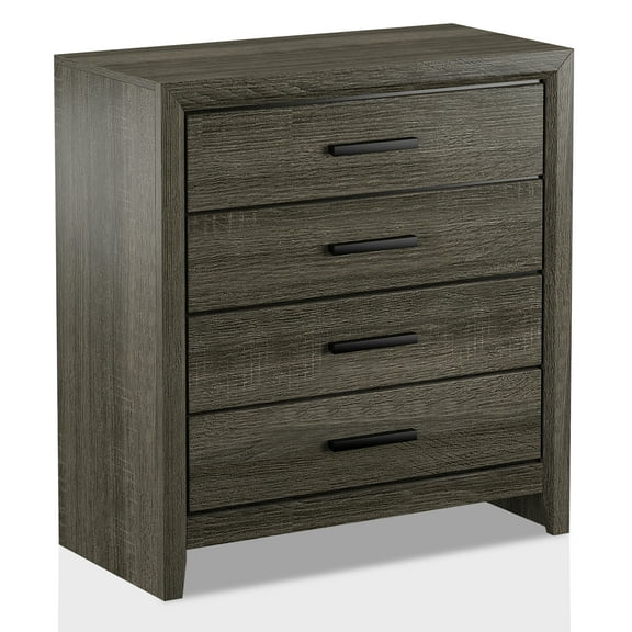 Furniture of America Jaq Cottage Wood 4-Drawer Chest, Gray
