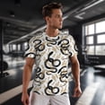 thumbnail image 3 of Wukai Snake Print Men's Short-Sleeved Mesh T-Shirt,Quick-Dry Short Sleeve Workout T-Shirt-4X-Large, 3 of 8