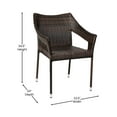 thumbnail image 5 of BizChair Commercial Grade Stacking Patio Chair, All Weather PE Rattan Wicker Patio Dining Chair in Espresso, 5 of 11