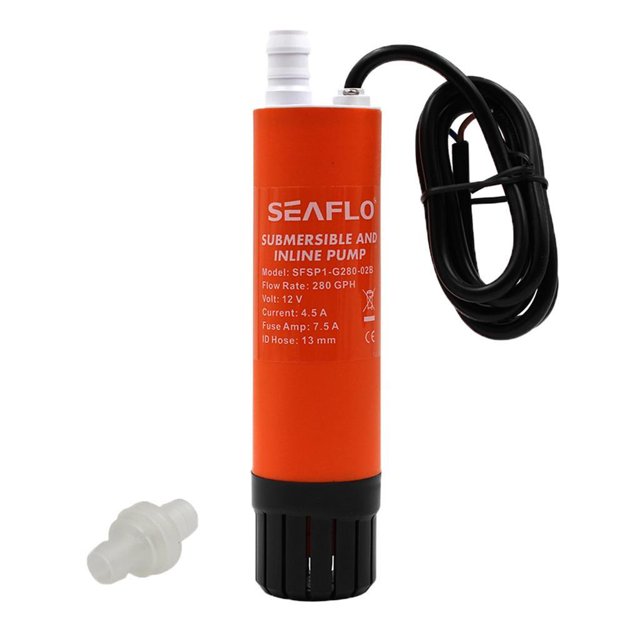 sweethay Bomba sumergible/en línea de transferencia de agua/diesel - 12 V, 280 GPH para bote/caravana Bombillas para automóviles