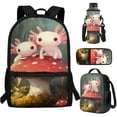 thumbnail image 7 of Yuyamidu Axolotl Backpack with Lunchbox Set for Girls 4 Piece Mushroom School Bags and Lunch Bag Middle School Book Bags 6th Grade Girls Bookbag with Lunch Box Pencil Box Water Bottle Pouch, 7 of 7