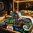 thumbnail image 4 of meiyoeat Retro Game Controller Full Size Comforter Sets, Pixel Text Bedding Sets for Boys Gamers, Multi-Color, Gamepad Reversible 3 Pieces, 1 Comforter and 2 Pillowcases, 4 of 6