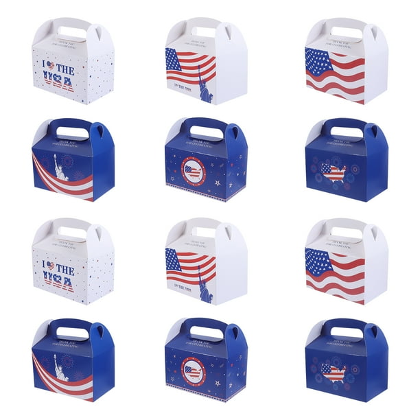 KAKOWELY 12 bolsas de regalo para el Día de la Independencia, bolsas de regalo para fiestas, bolsas de embalaje creativas