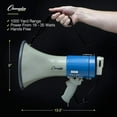 thumbnail image 6 of Champion Sports Megaphone with Siren, Handheld Microphone, Shoulder Strap, Powerful Bullhorn Loudspeaker with Adjustable Volume Control for Sport Events, Concerts, Crowd Control, White/Blue, 18 Watt, 6 of 7