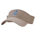 thumbnail image 2 of Playing Tennis Embroidered Cotton Twill Sun Visor - Khaki OSFM, 2 of 5