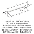 thumbnail image 3 of Amerock Westerly 12 inch (305mm) Center-to-Center Polished Chrome Appliance Pull, 3 of 4