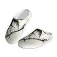 thumbnail image 2 of Rateoe Black And White Rose Print Women's Men's Cotton Knit Slippers Lightweight Memory Foam Indoor House Shoes with Anti-Skid Sole-37/38, 2 of 7