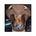 thumbnail image 4 of Women'S Pullover Sweatshirts Casual Long Sleeve Crystal Mesh Back Hoodie with Pocket Lace Brown XL, 4 of 5