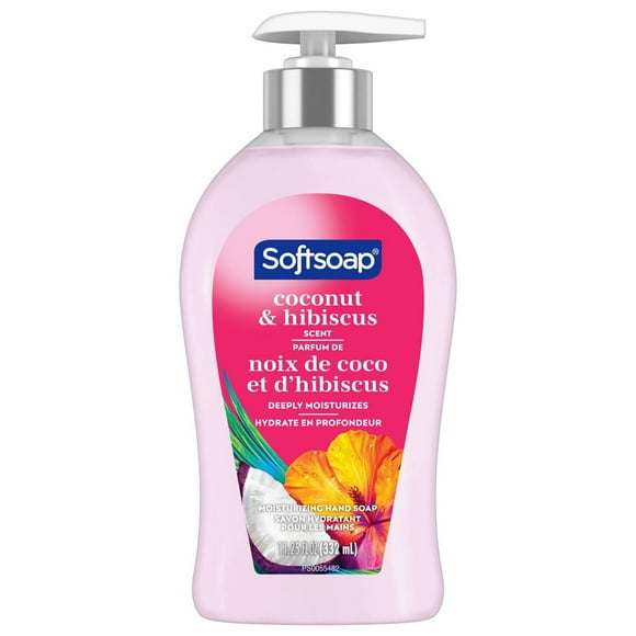 Pompe de savon liquide pour les mains hydratant Softsoap Coconut & Hibiscus, 332 mL Softsoap noix de coco et hibiscus