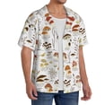 thumbnail image 2 of Sikiie Mushrooms And Butterflies Men's Wrinkle Free Untucked Cuban Shirt Business Casual Button Down Shirts Short Sleeve Shirt4X-Large, 2 of 5
