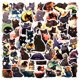 thumbnail image 1 of Pegatinas de vinilo con forma de anime, 100 unidades, color negro, gatos negros, impermeables, 1 of 5