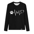 thumbnail image 4 of Tops for Women Trendy Viikei Womens Plus Size Clearance $5,Long Sleeve Shirts for Women Fall Womens Tops,Fashionable Women's Printed Round Neck Pullover Long Sleeved Casual Top Black XL, 4 of 4