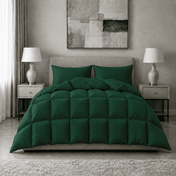 KAKABELL Goose Feather & Down Comforter Oversized King Size,White Goose Feather & Down Fill, 3D-Baffle Box Design, 100% Cotton Cover, With 8 Corner Tabs, 98" x 120", Perfect for All-Season