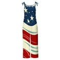 thumbnail image 4 of QATAINLAV American Flag Overalls for Women Trendy Patriotic Romper Adjustable Straps Wide Leg One Piece Pants 4th of July Outfits Multicolor M, 4 of 6