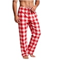 thumbnail image 2 of Maean Men's Pajama Pants Plaid Straight Leg Loose Elastic Waist Lounge Bottom Loungewear with Pockets, 2 of 7