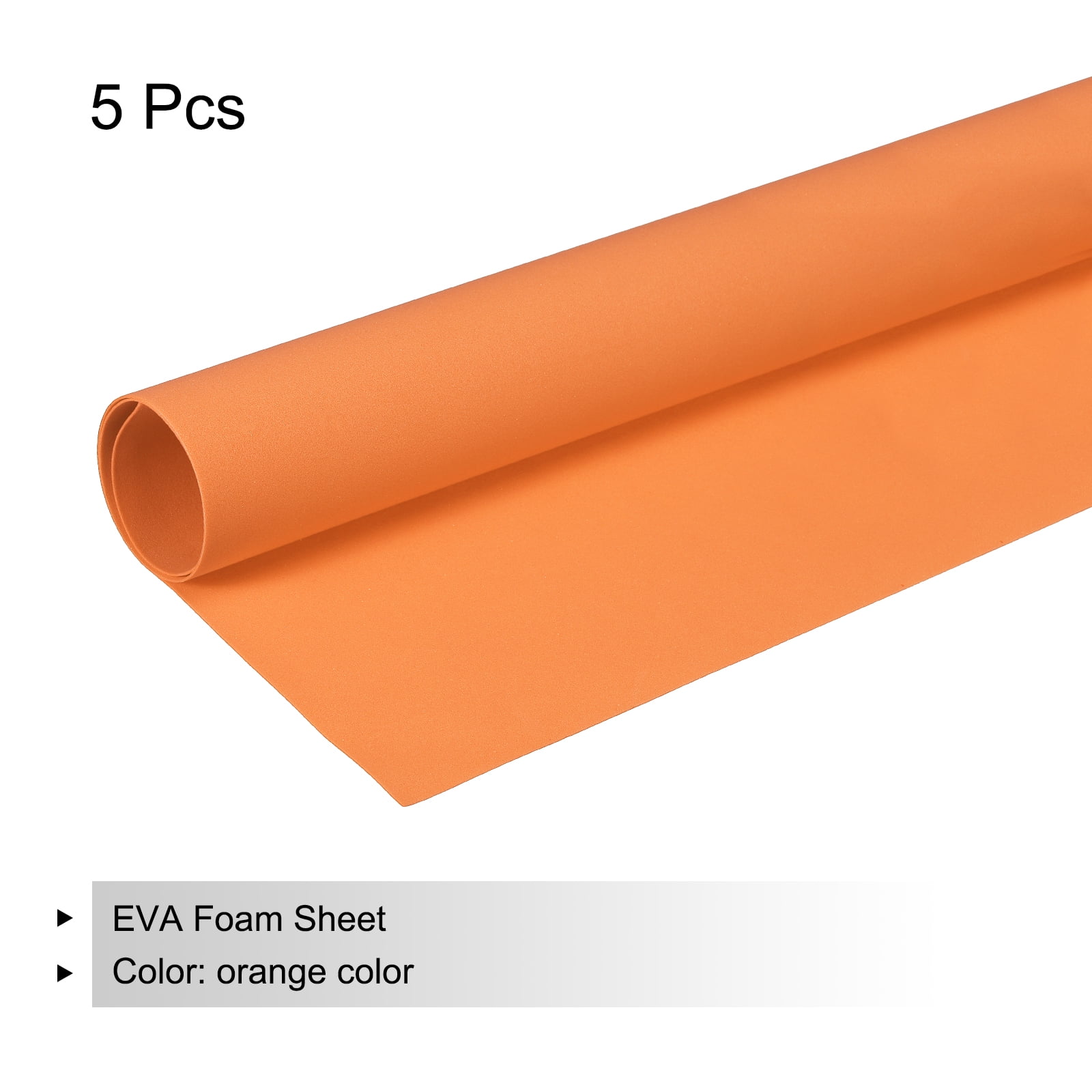 EVA Foam Sheets Orange 19.7 Inch x 35.4 Inch 1mm Thick Crafts Foam Pack of 5