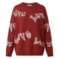thumbnail image 4 of Arlun Valentines Sweaters for Women Love Heart Graphic Knit Sweater Valentine Day Oversized Crewneck Long Sleeve Cozy Soft Pullover Tops 2026 Fashion Holiday Winter Outfits Red XL, 4 of 4