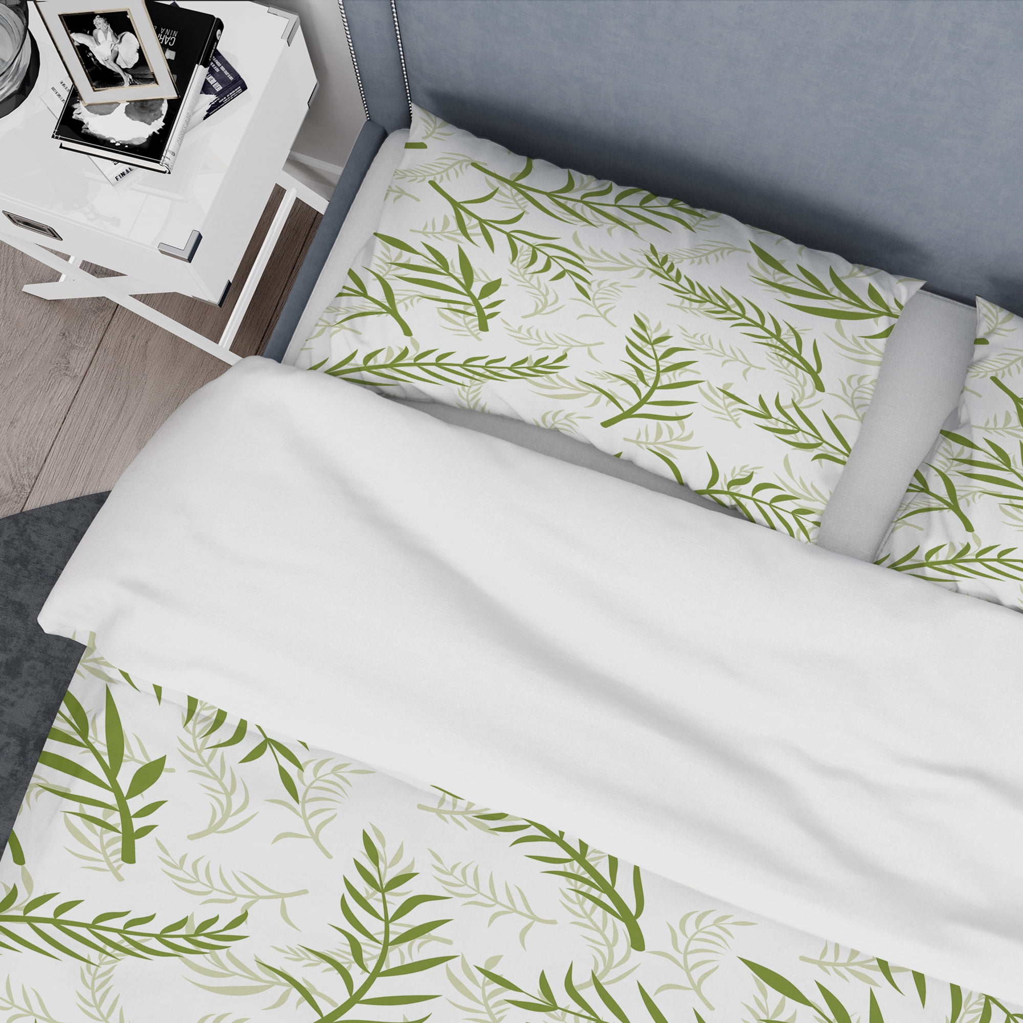 Designart 'Tropical Botanicals I ' Mid-Century Modern Duvet Cover Set