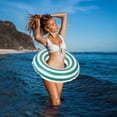 thumbnail image 5 of Inflatable swimming ring, retro striped swimming ring, thickened inflatable pool float, swimming ring, summer beach pool swimming ring, suitable for c, 5 of 5
