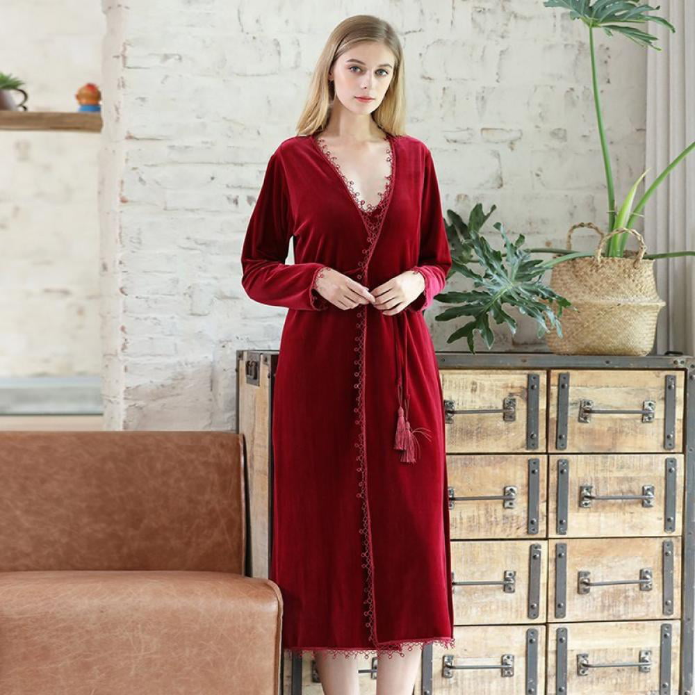 Oaktree Women Nightgowns Homewear French Style Sexy Long Sleepwear -