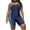 Navy, variant on WREESH Womens One Piece Swimsuit Print Swim Suits Plus Size New Fashion Splicing Swimsuit Casual Bikini Swimsuit Sleeveless Bathing Suits Navy