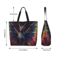 thumbnail image 5 of Bingfone Canvas Tote Bag for Women with Inner Pocket Aesthetic Cute Shopping Tote Bags Reusable Grocery Bags- Rainbow Wings Majestic Dragon, 5 of 8