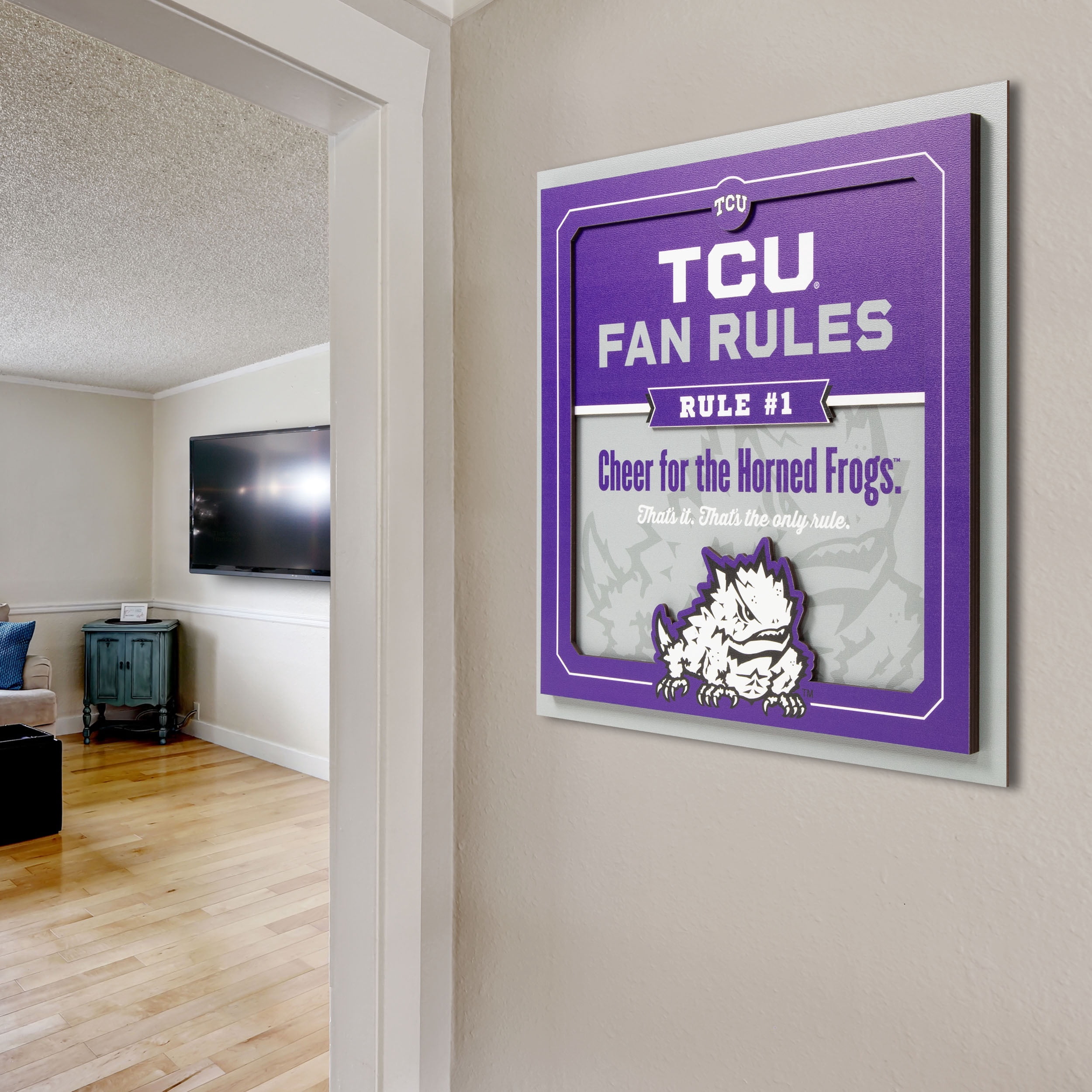 YouTheFan NCAA TCU Horned Frogs Fan Rules 3D Wall Art
